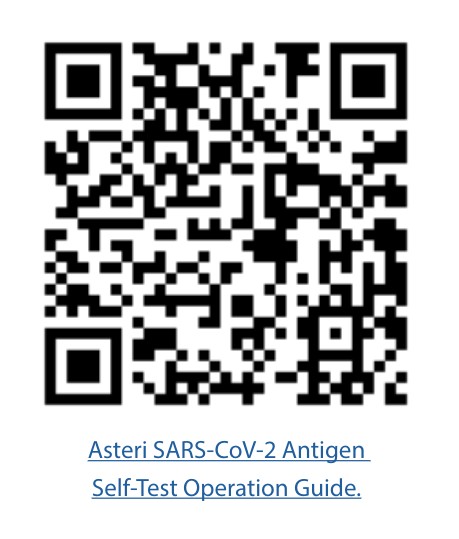 SARS-CoV-2 Antigen Self-Test Operation Guide - scan or click for video